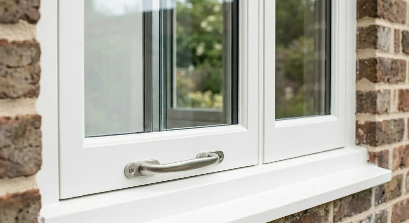 Sleek retrofitted double-glazed window in restored heritage timber frame