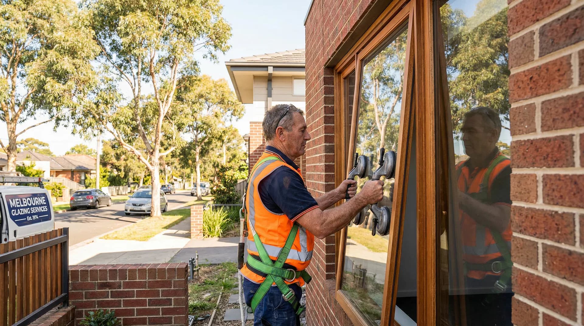 Double glazed windows with Melbourne skyline view