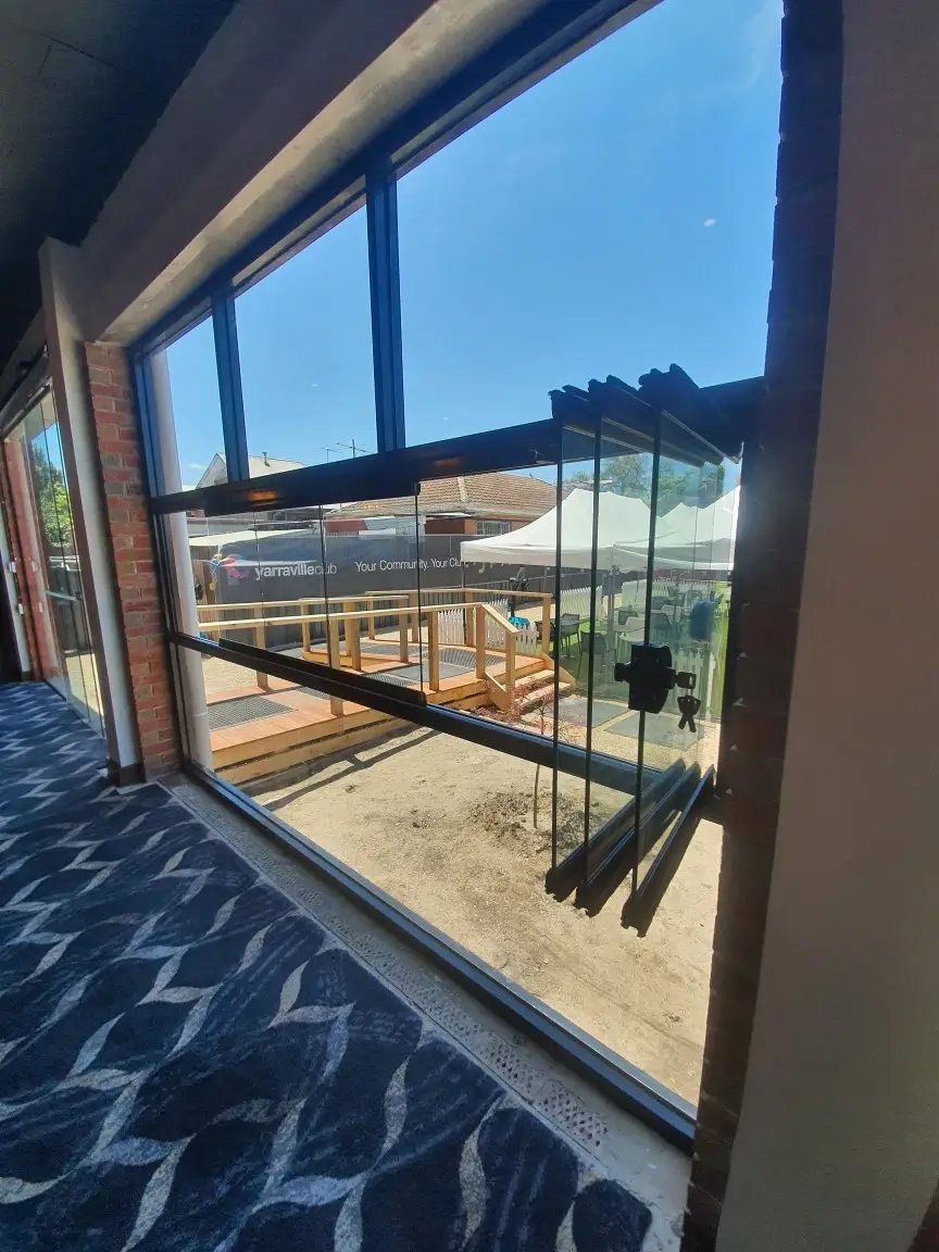Yarraville bowling club — interior glazing detail