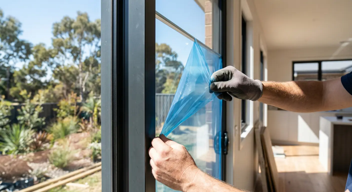Glazier completing a retrofit double glazing installation